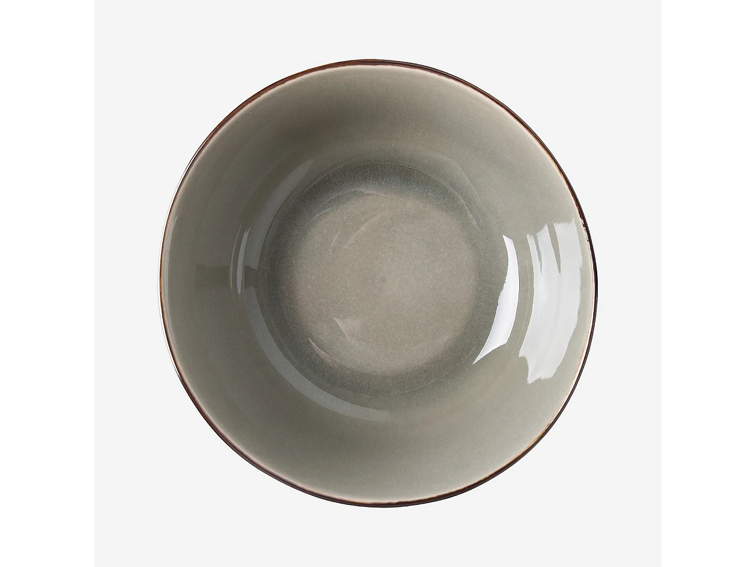 Lot de 6 bols en grès à émail réactif - Vert fumé