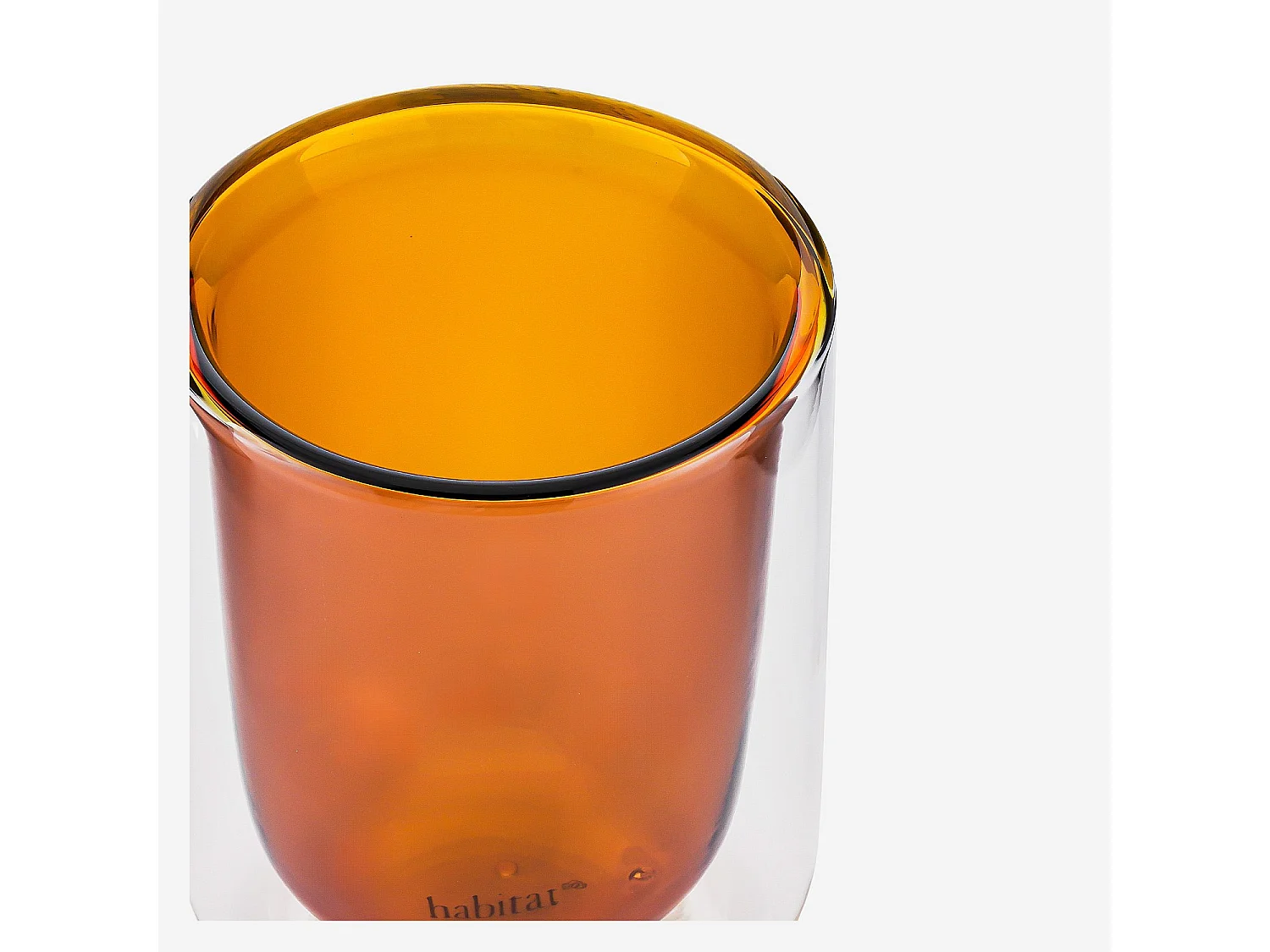 Lot de 2 tasses double paroi en verre - 20 cl  - Orange
