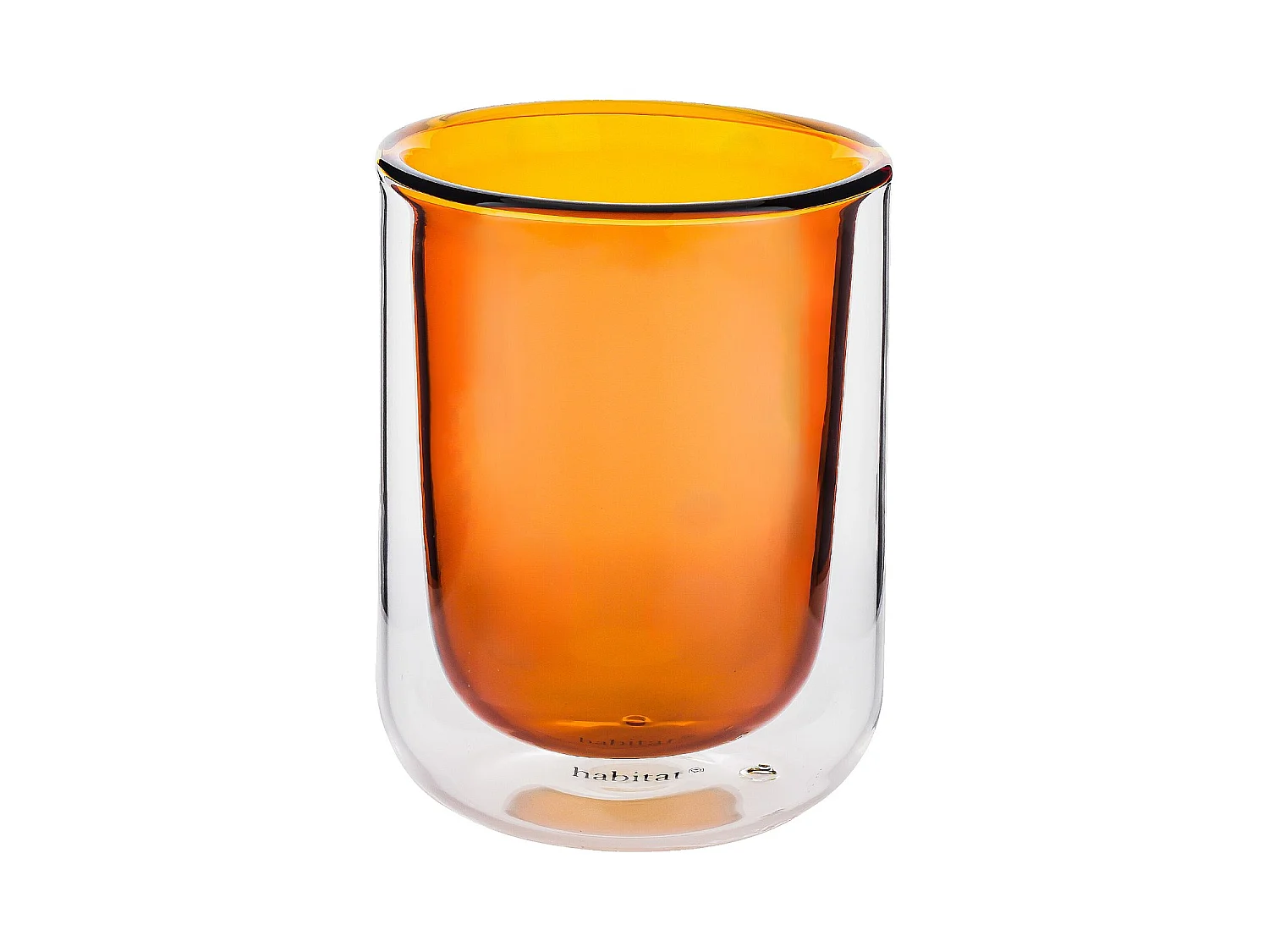 Habitat - Lot de 2 tasses double paroi en verre - 20 cl  - Orange - Ambra