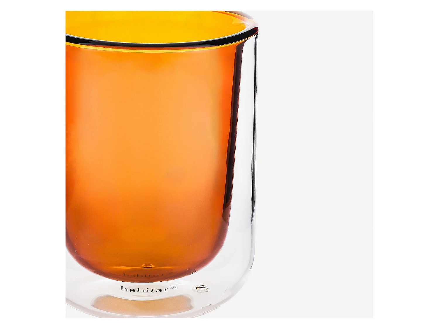 Habitat - Lot de 2 tasses double paroi en verre - 20 cl  - Orange - Ambra