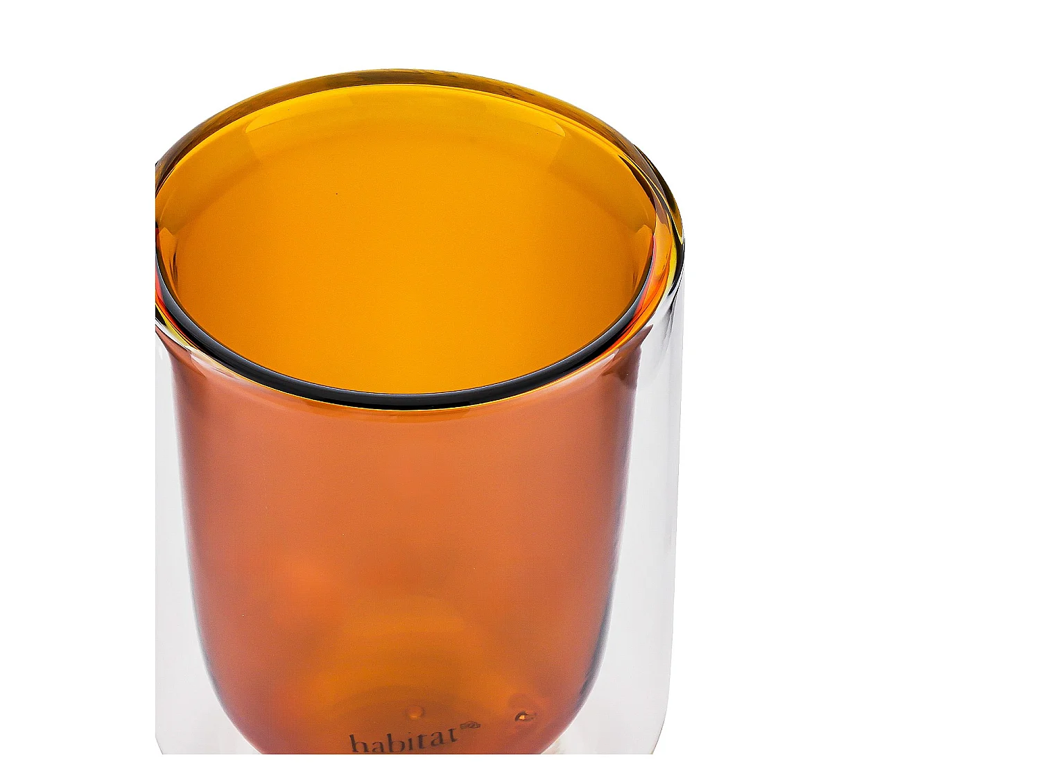 Habitat - Lot de 2 tasses double paroi en verre - 20 cl  - Orange - Ambra