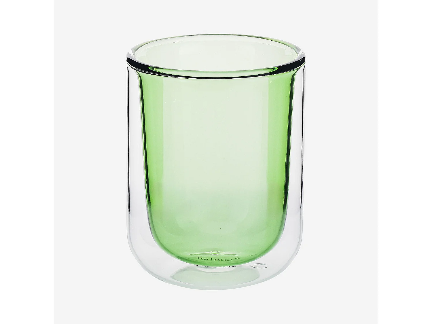 Lot de 2 tasses double paroi en verre - 20 cl  - Vert