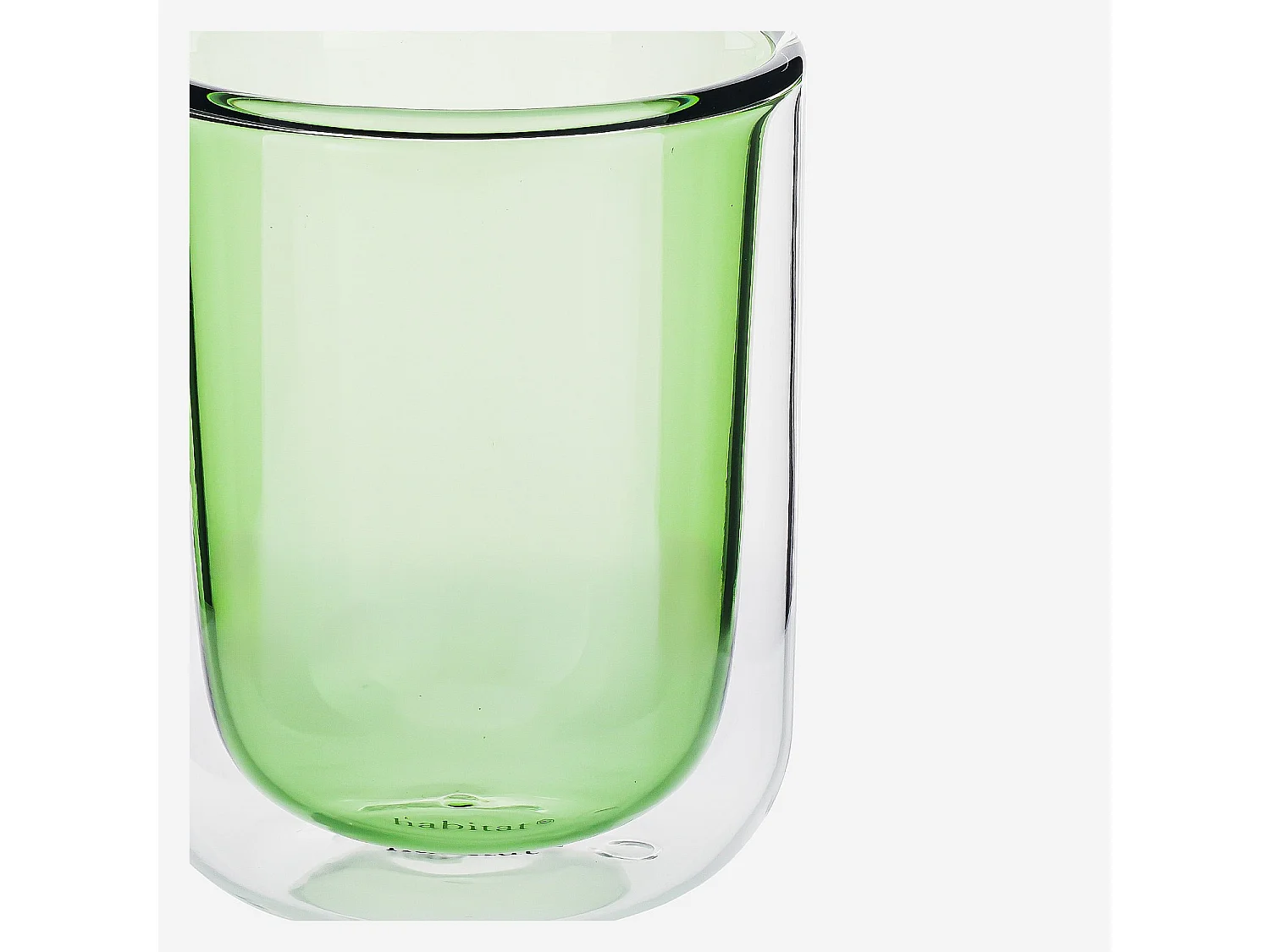 Lot de 2 tasses double paroi en verre - 20 cl  - Vert