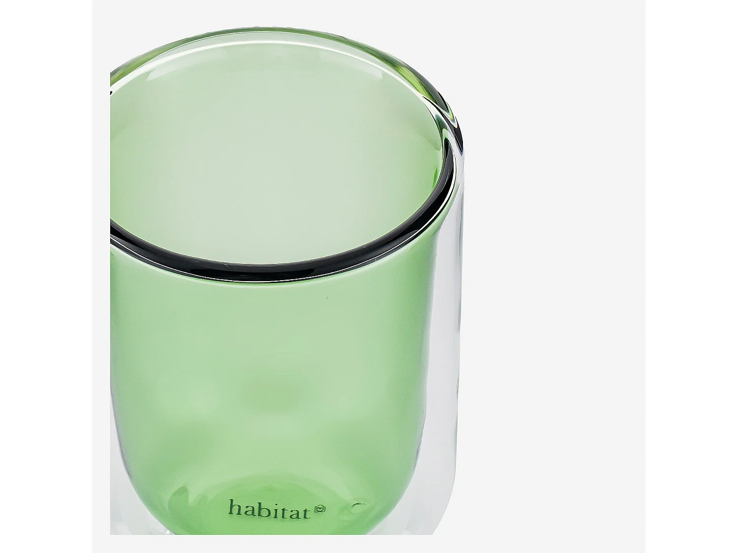 Lot de 2 tasses double paroi en verre - 20 cl  - Vert