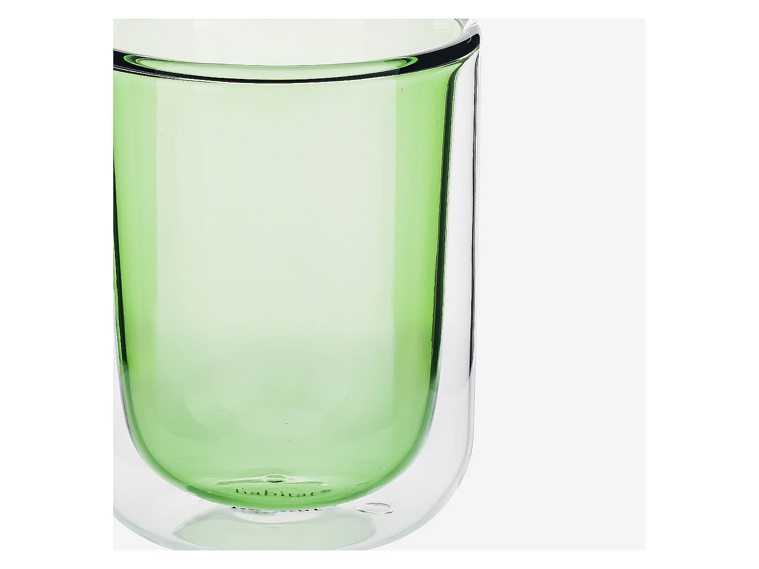 Habitat - Lot de 2 tasses double paroi en verre - 20 cl  - Vert - Ambra