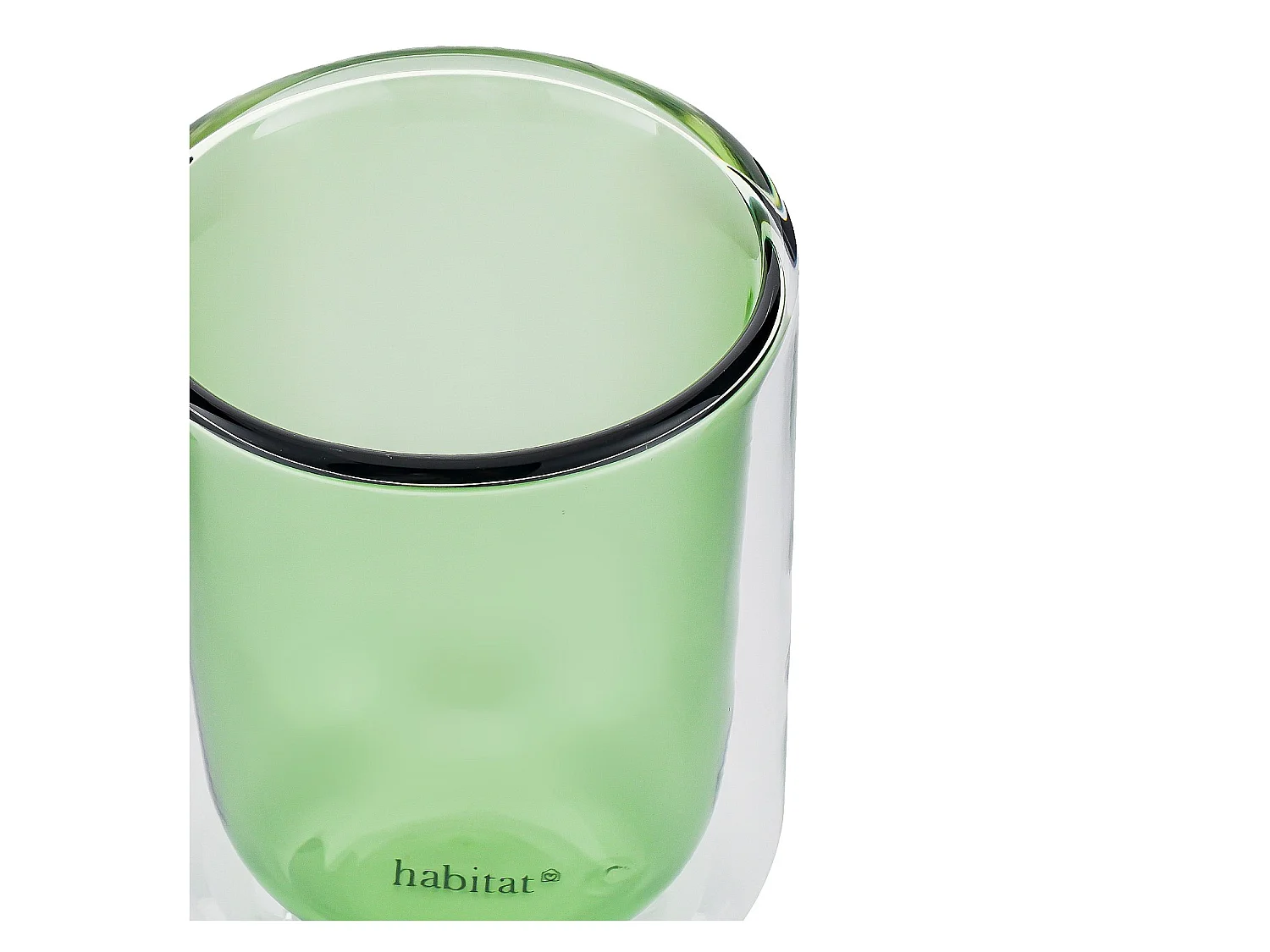 Habitat - Lot de 2 tasses double paroi en verre - 20 cl  - Vert - Ambra