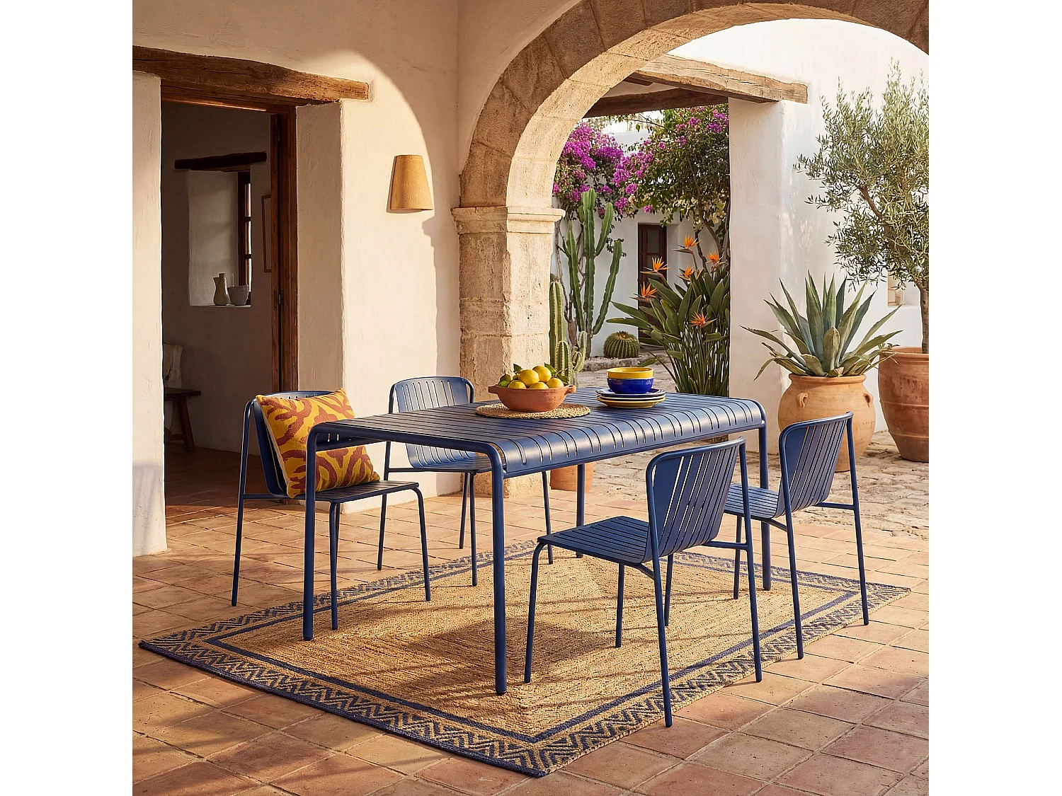 Chaise de jardin en acier - Bleu nuit