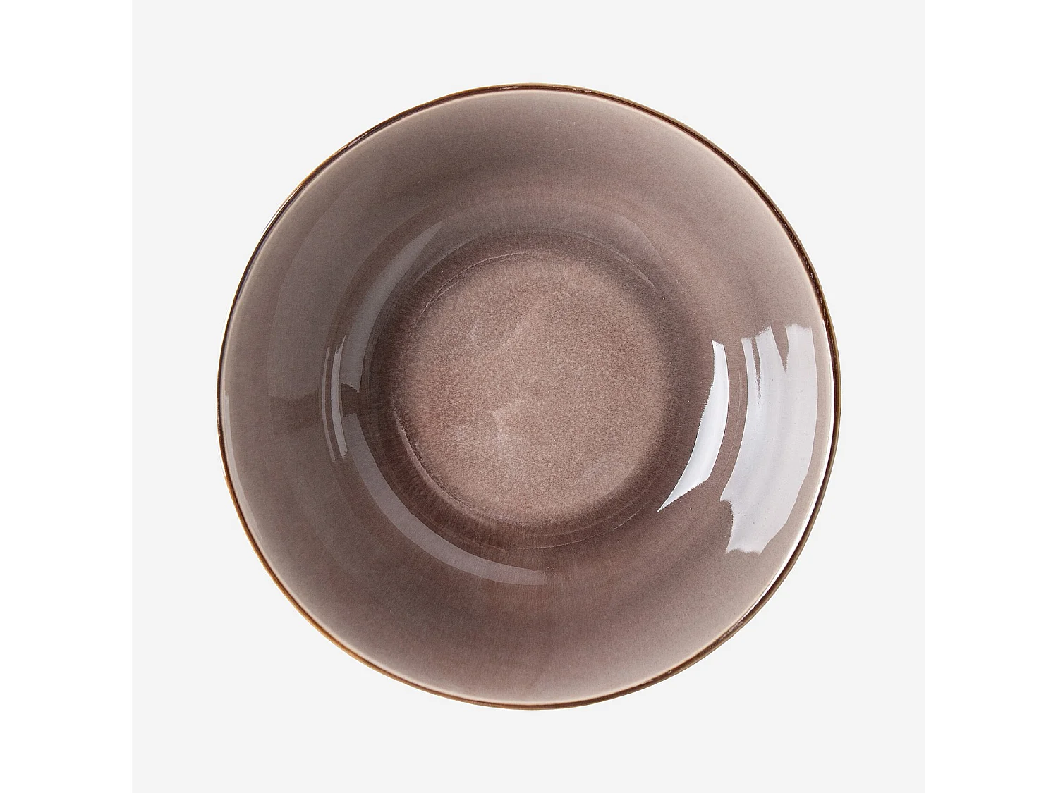 Lot de 6 bols en grès à émail réactif - Marron glacé