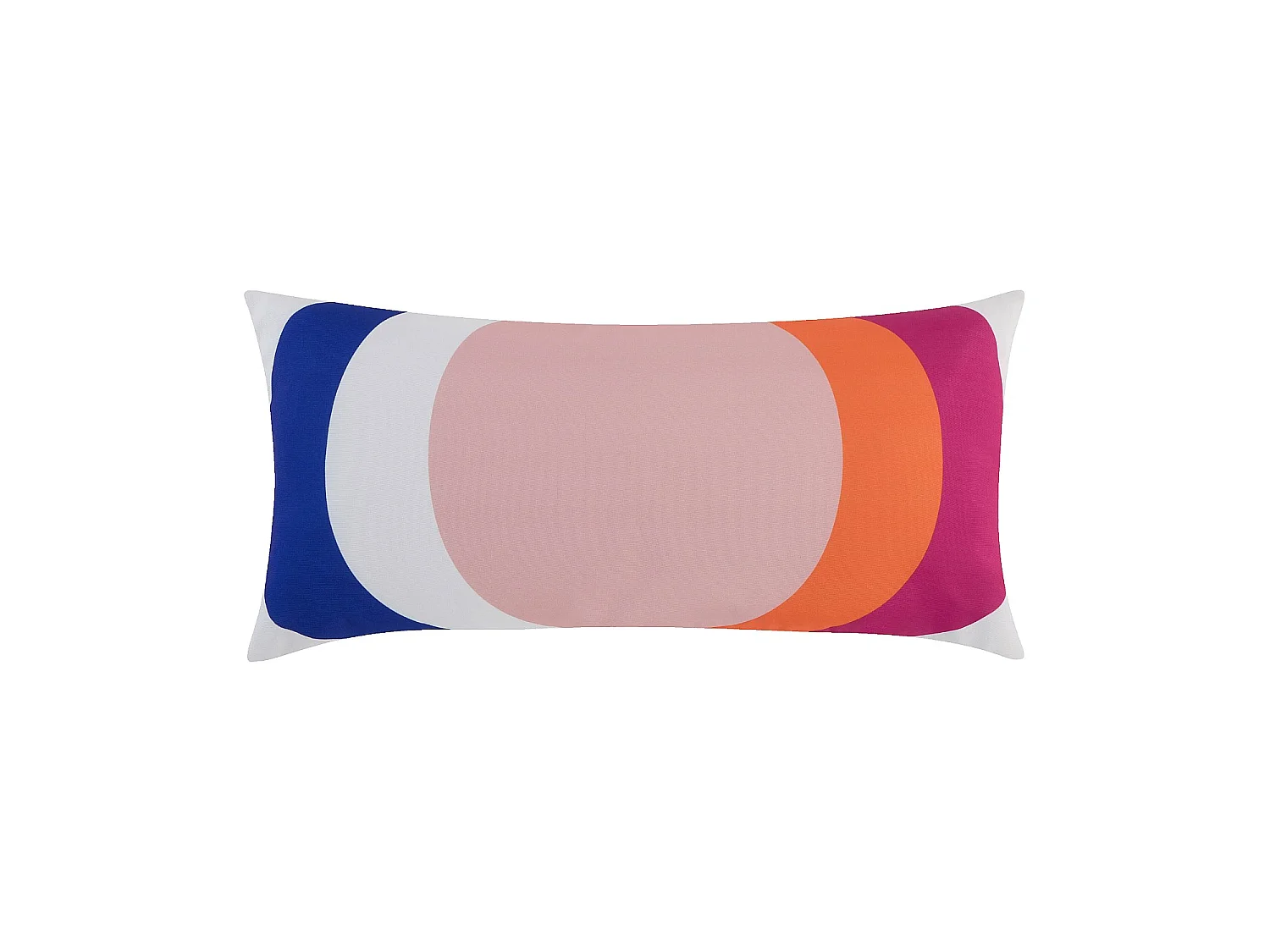 Habitat - Coussin d'extérieur déperlant et anti-UV - 40 x 80 cm - Rose et Bleu profond - Design by Floriane Jacques - Clarisse
