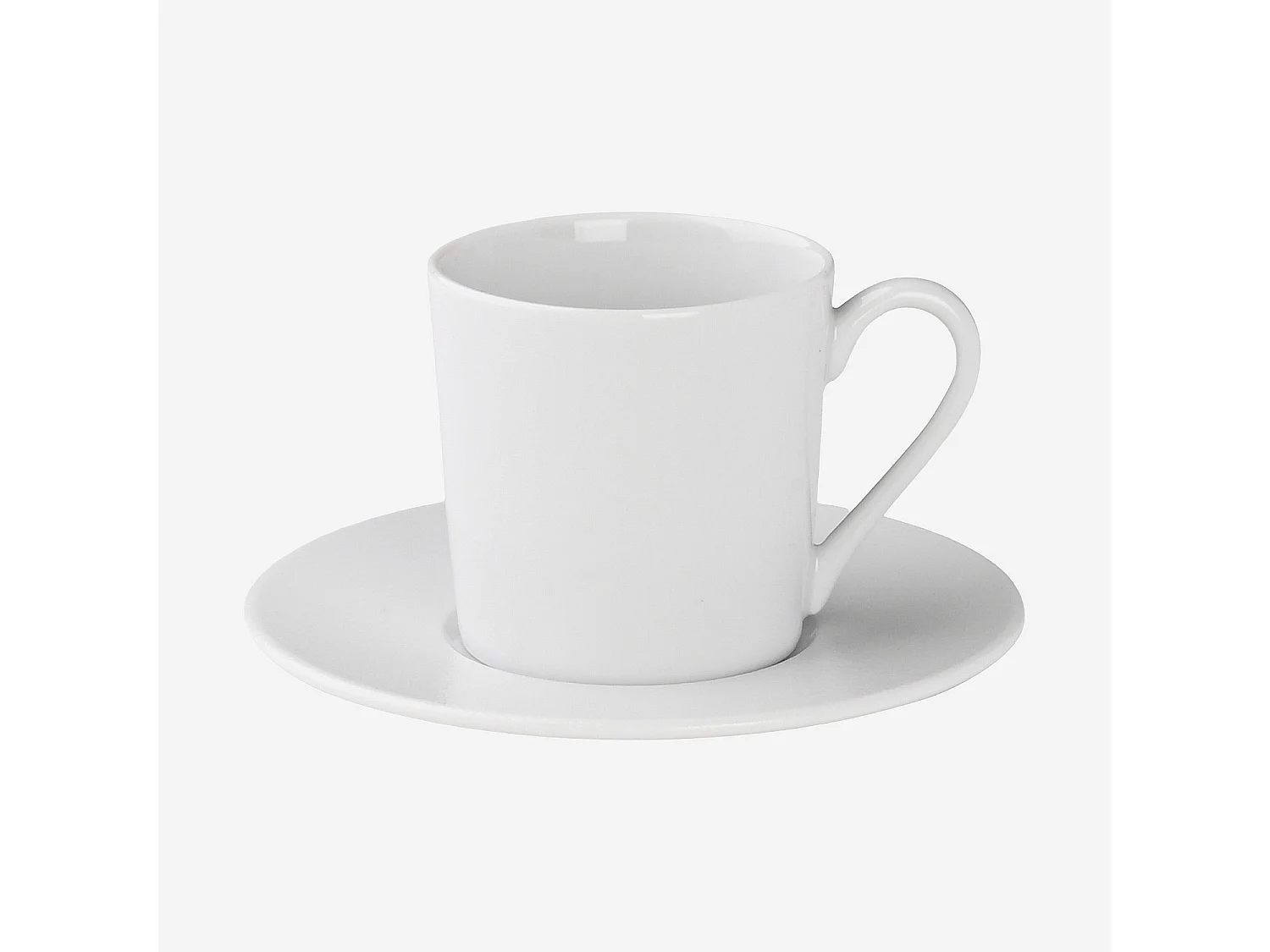 Lot de 6 tasses à thé avec soucoupes en porcelaine - 22 cl - Blanc
