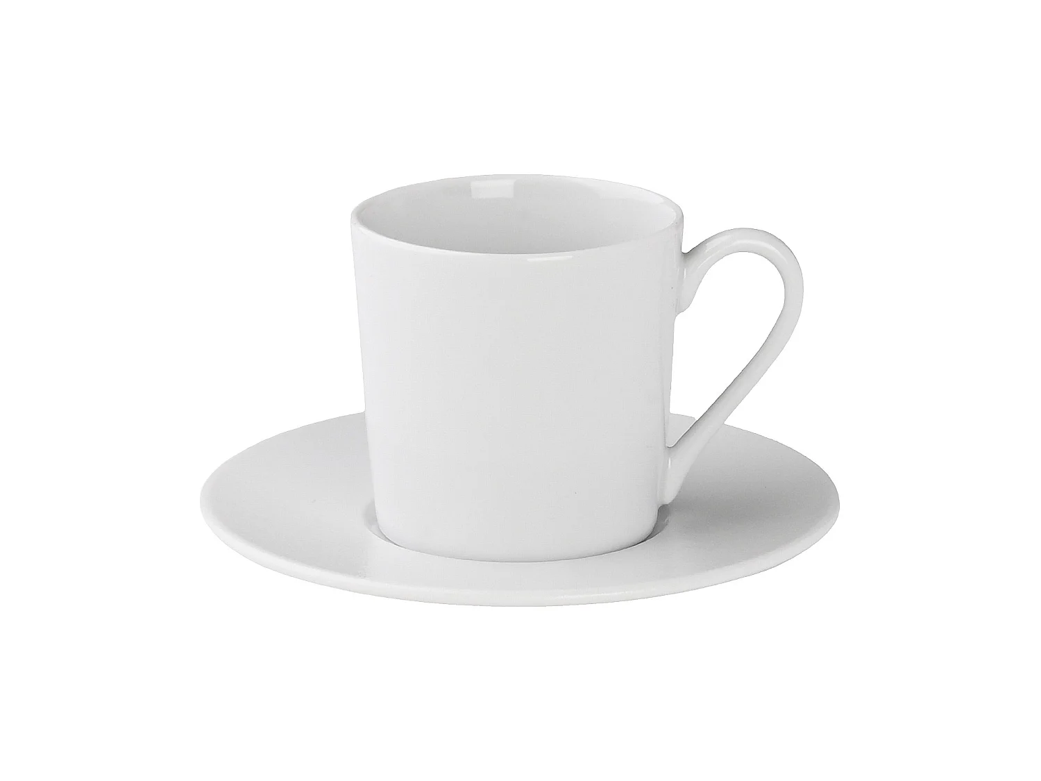 Habitat - Lot de 6 tasses à thé avec soucoupes en porcelaine - 22 cl - Blanc - Solene