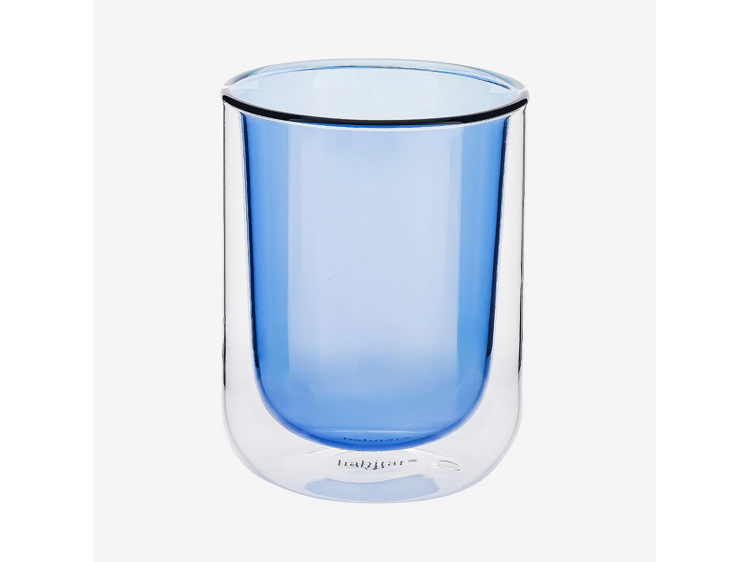 Lot de 2 tasses double paroi en verre - 20 cl  - Bleu