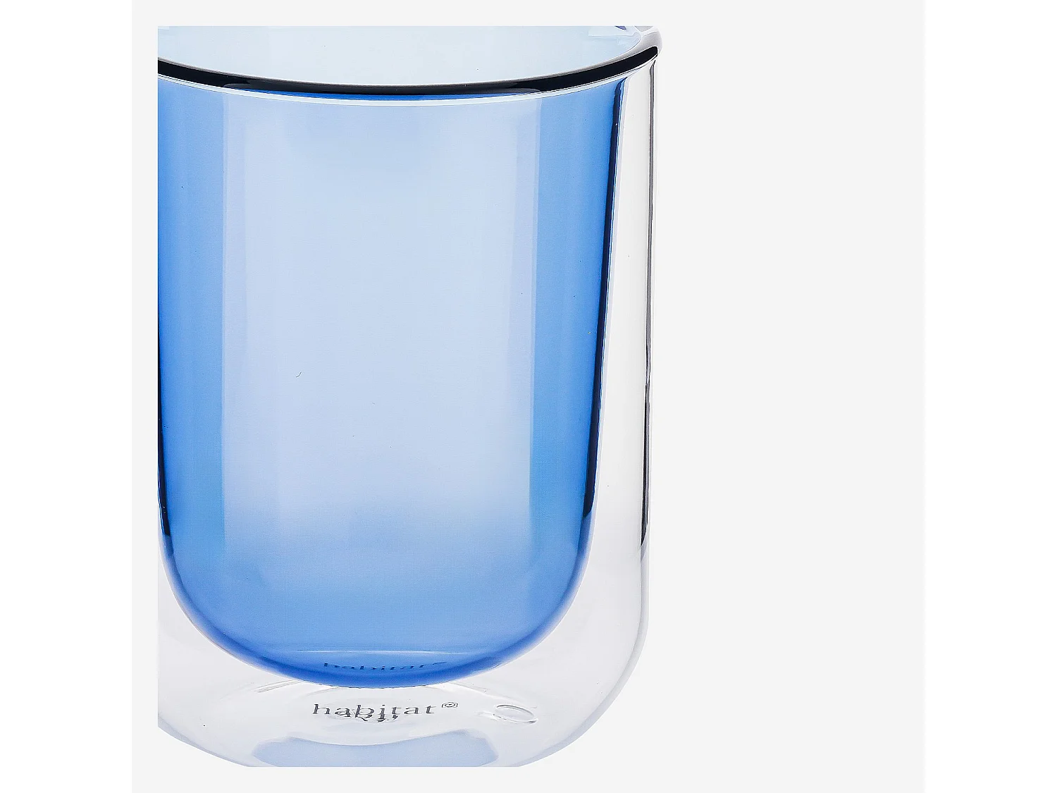 Lot de 2 tasses double paroi en verre - 20 cl  - Bleu