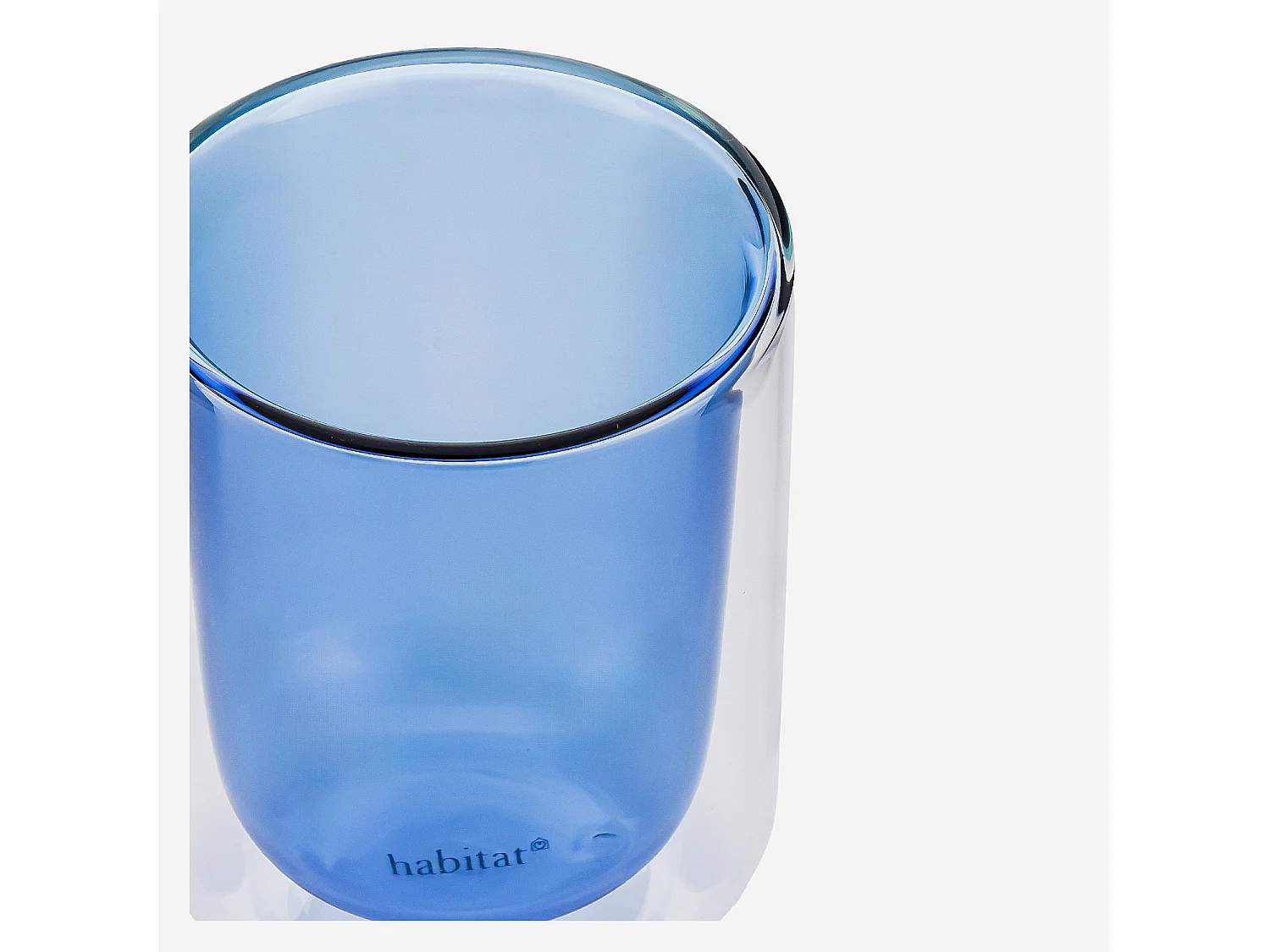 Lot de 2 tasses double paroi en verre - 20 cl  - Bleu