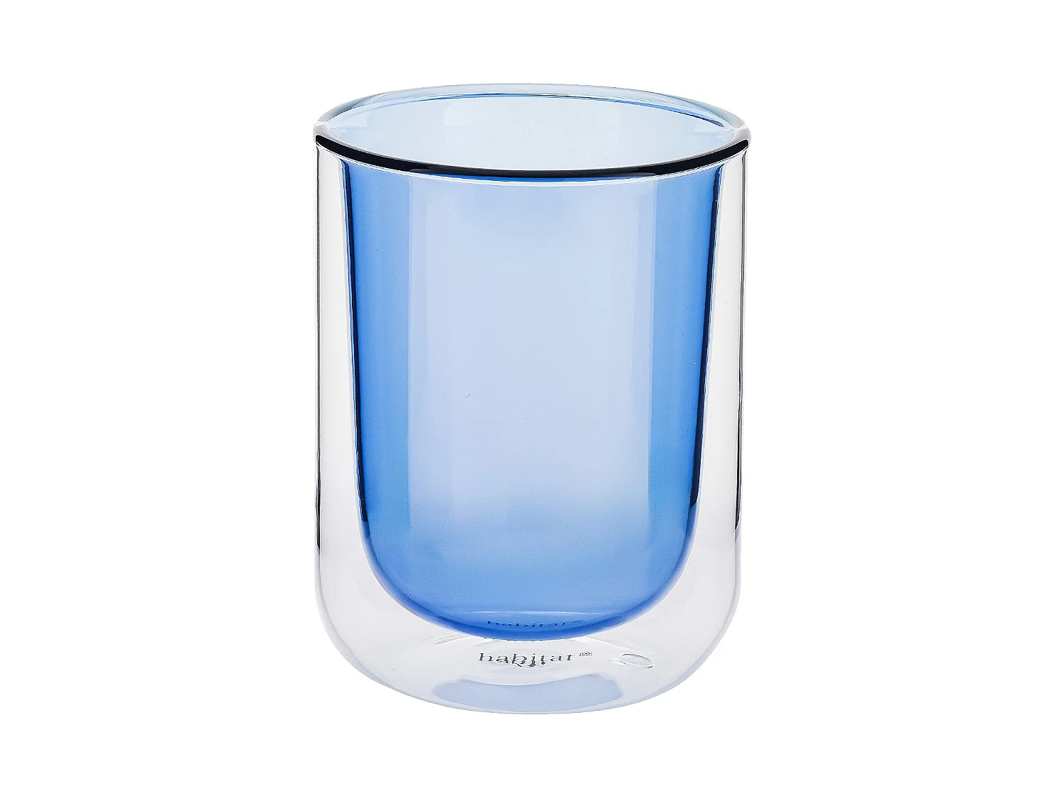 Habitat - Lot de 2 tasses double paroi en verre - 20 cl  - Bleu - Ambra