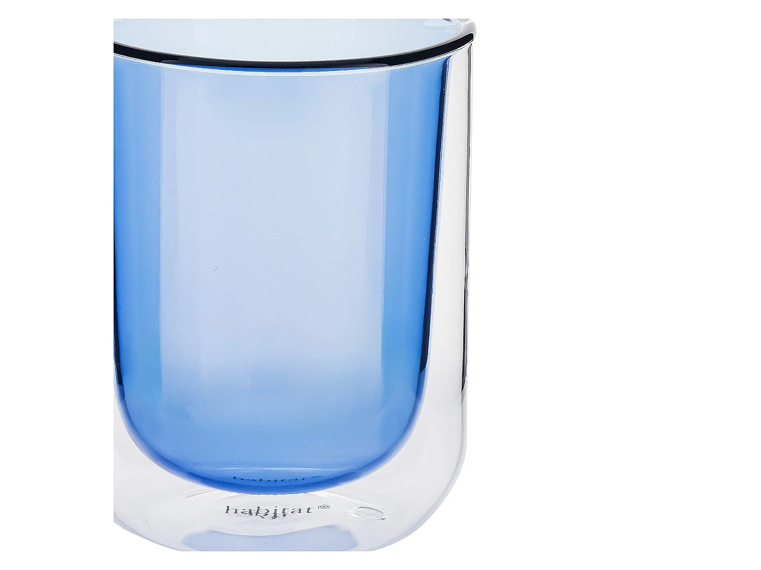 Habitat - Lot de 2 tasses double paroi en verre - 20 cl  - Bleu - Ambra