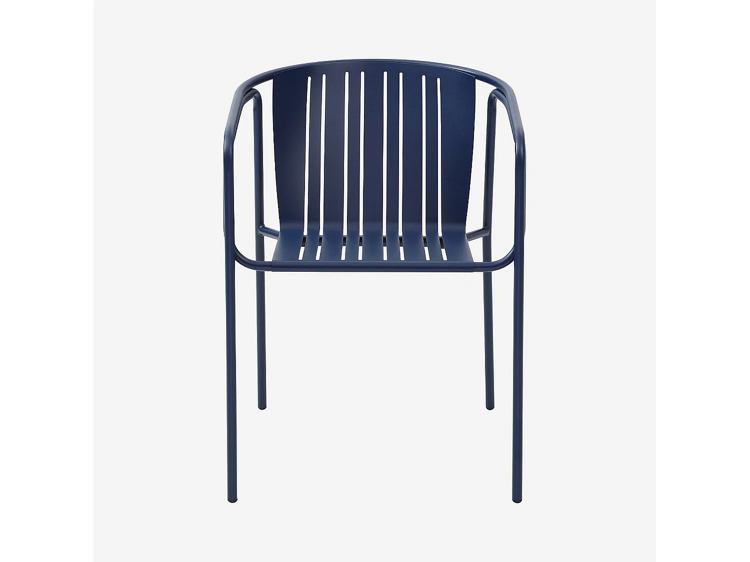 Chaise de jardin en acier avec accoudoirs - Bleu nuit