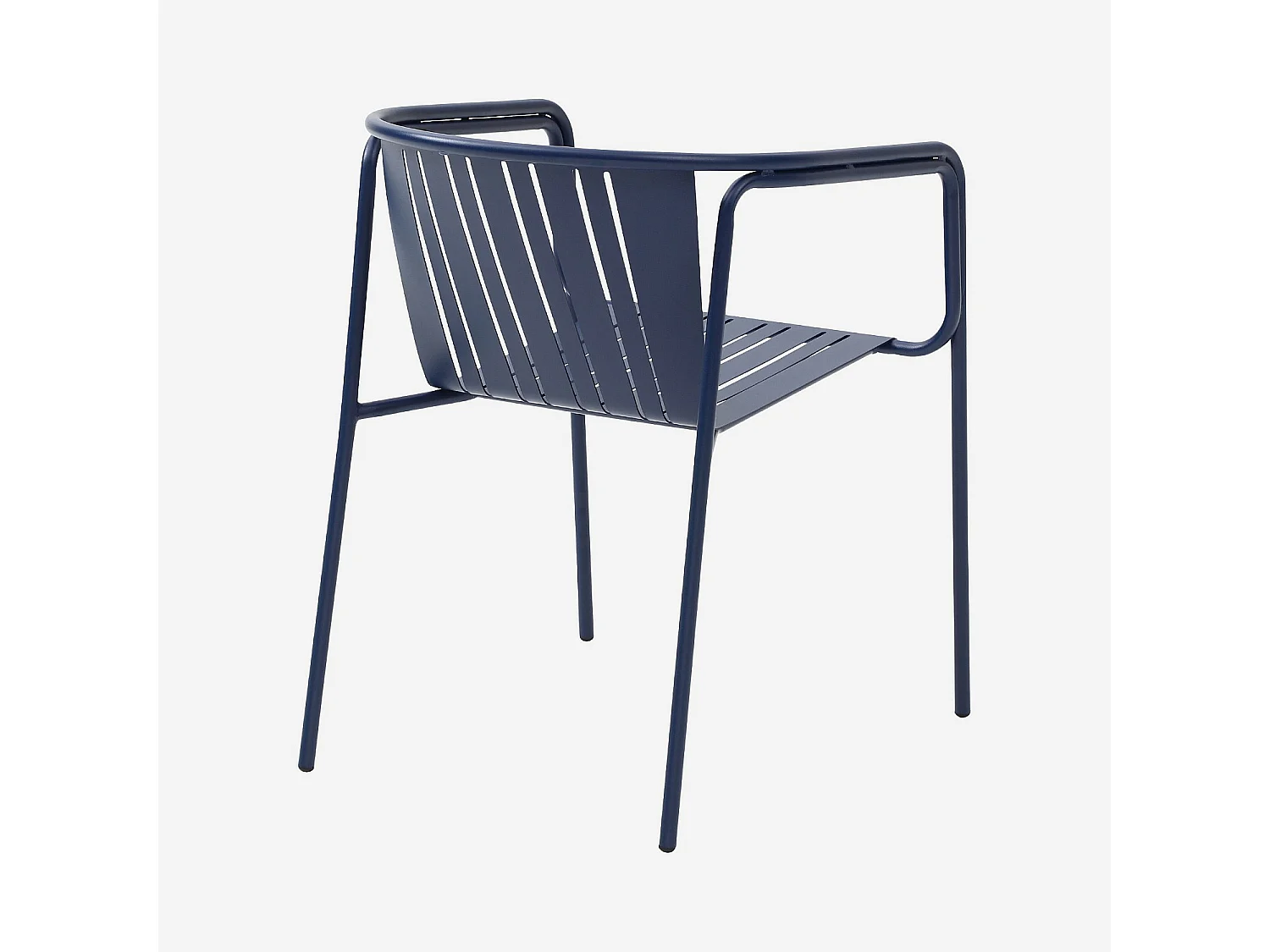 Chaise de jardin en acier avec accoudoirs - Bleu nuit