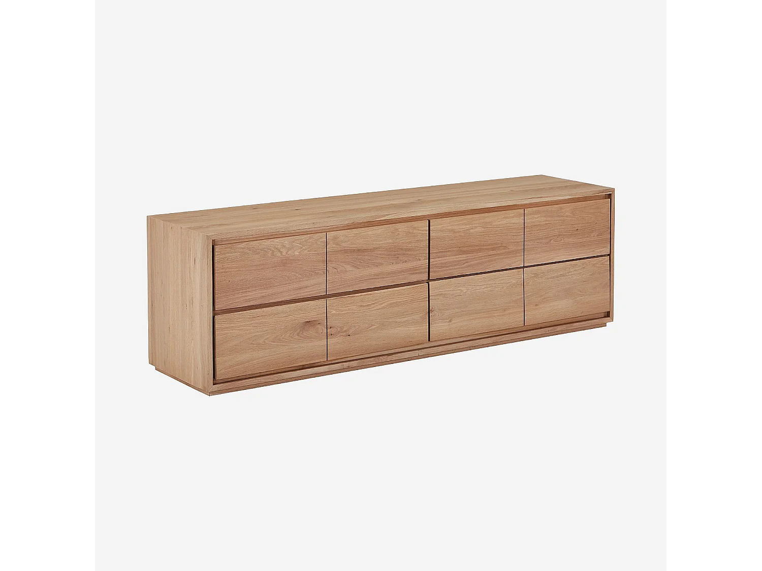Habitat - Meuble TV 4 tiroirs en chêne massif - Naturel - Sylvestre