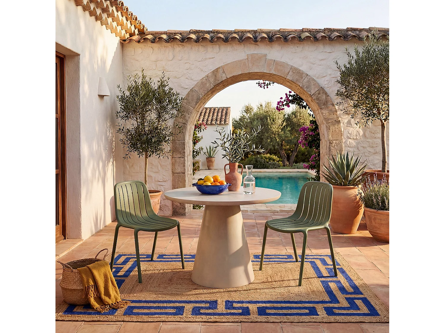 Chaise de jardin en polypropylène - Vert olive