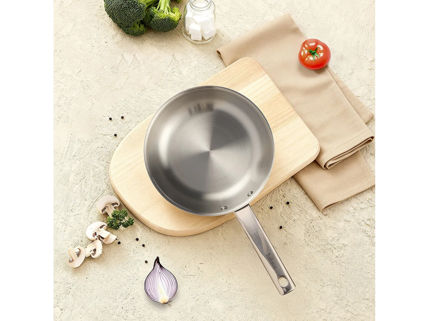 Poêle en acier inoxydable tous feux - 24 cm