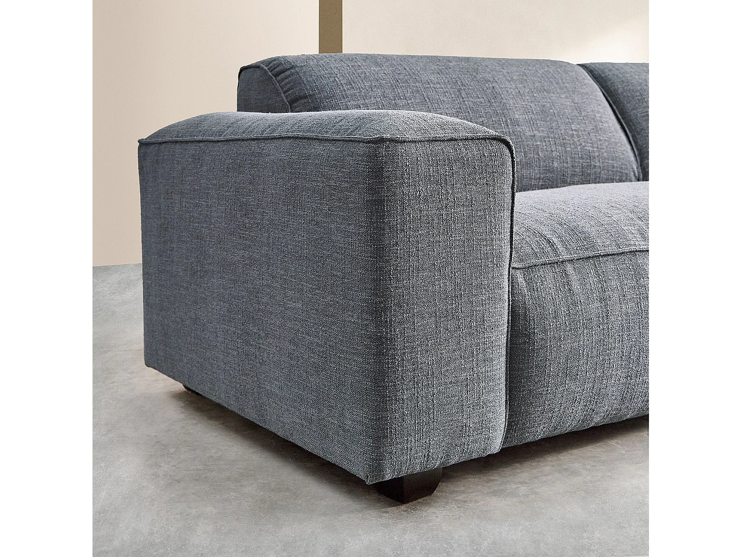 Ensemble de canapés 3 et 4 places en tissu bouclette courte Mira - Bleu denim