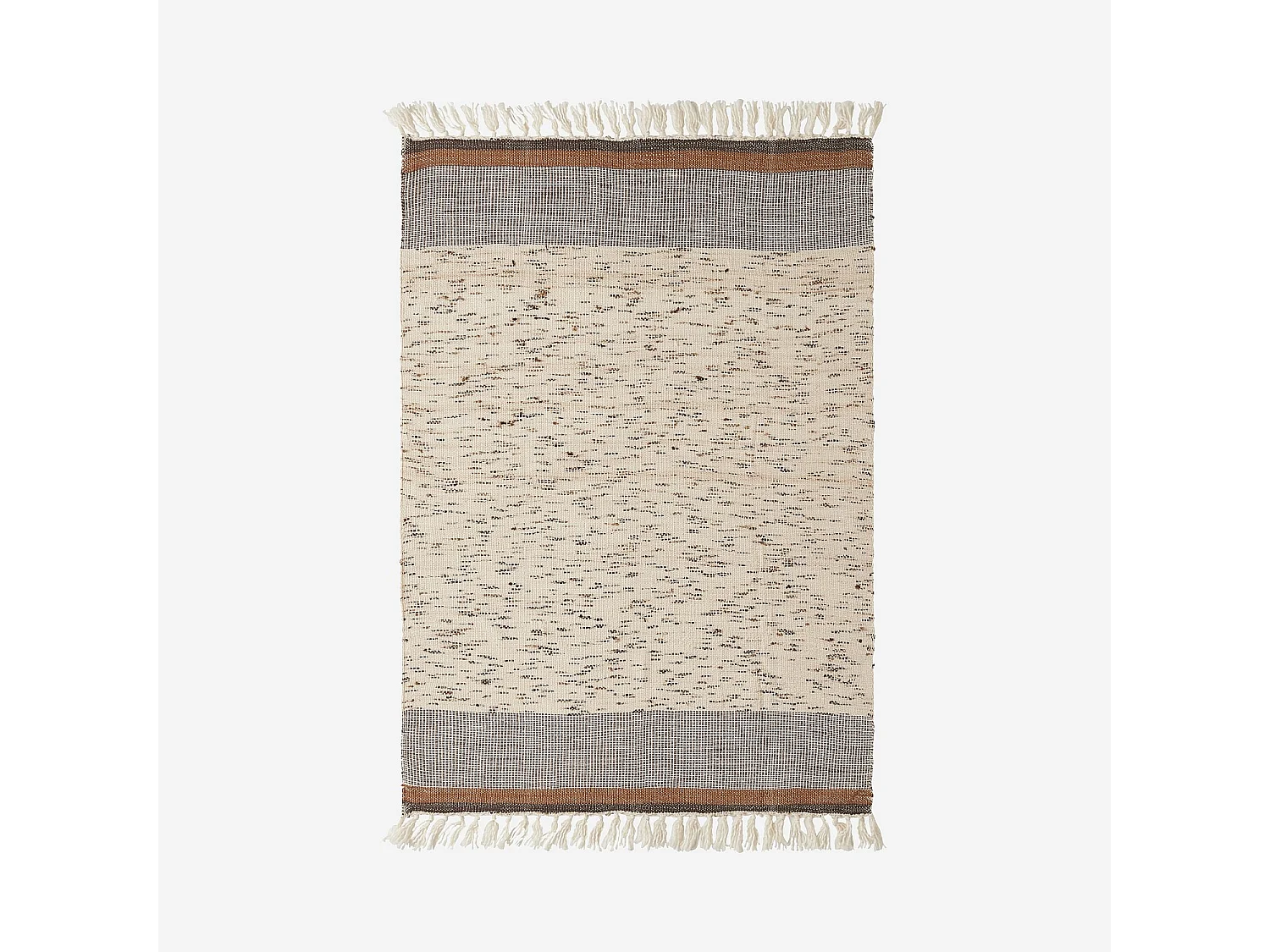 Plaid en laine et soie - 130 x 170 cm - Brun