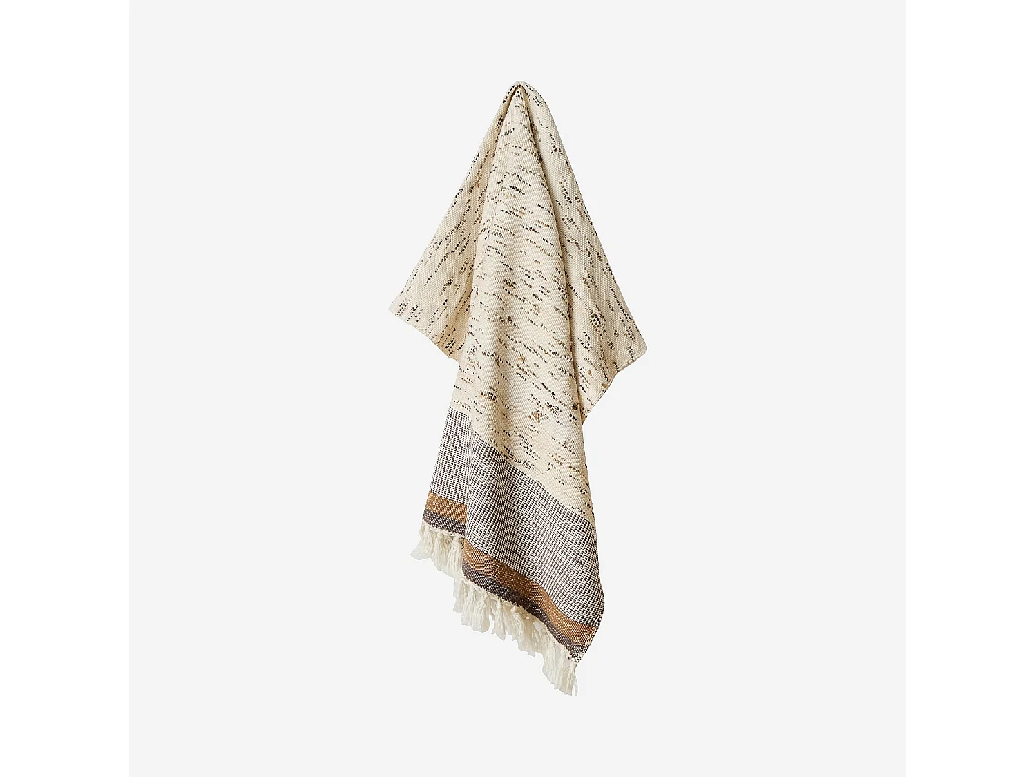 Plaid en laine et soie - 130 x 170 cm - Brun