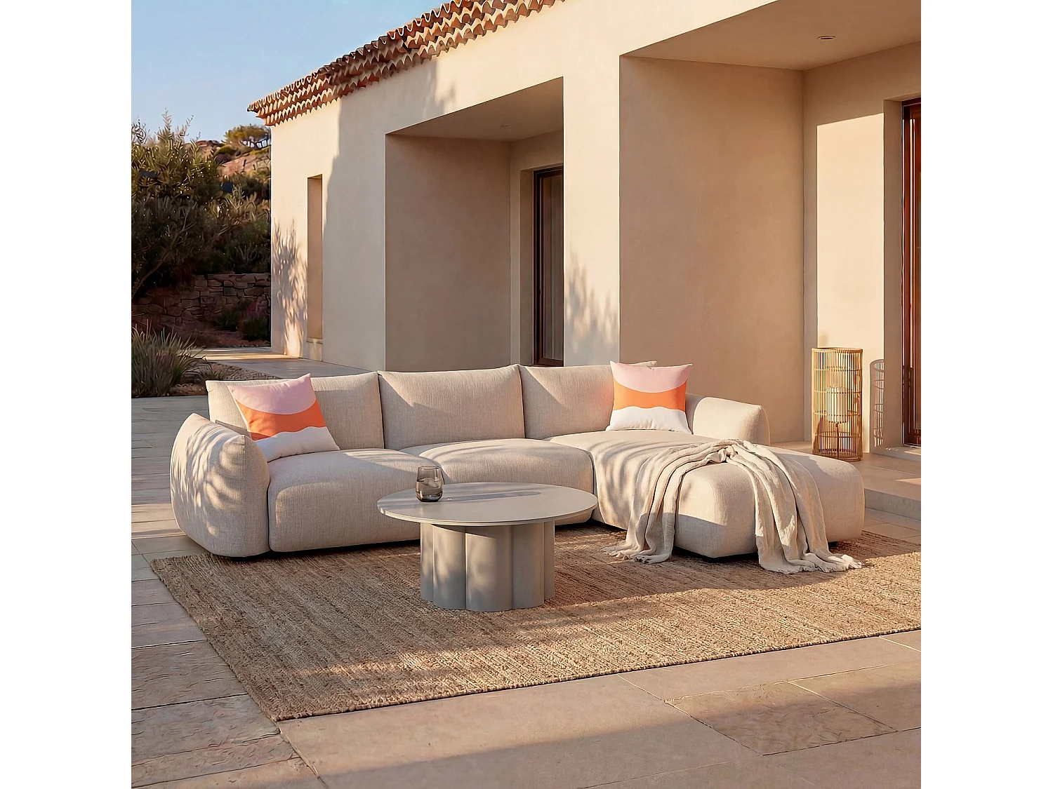 Habitat - Table basse de jardin en aluminium - Gris soie - Vilana