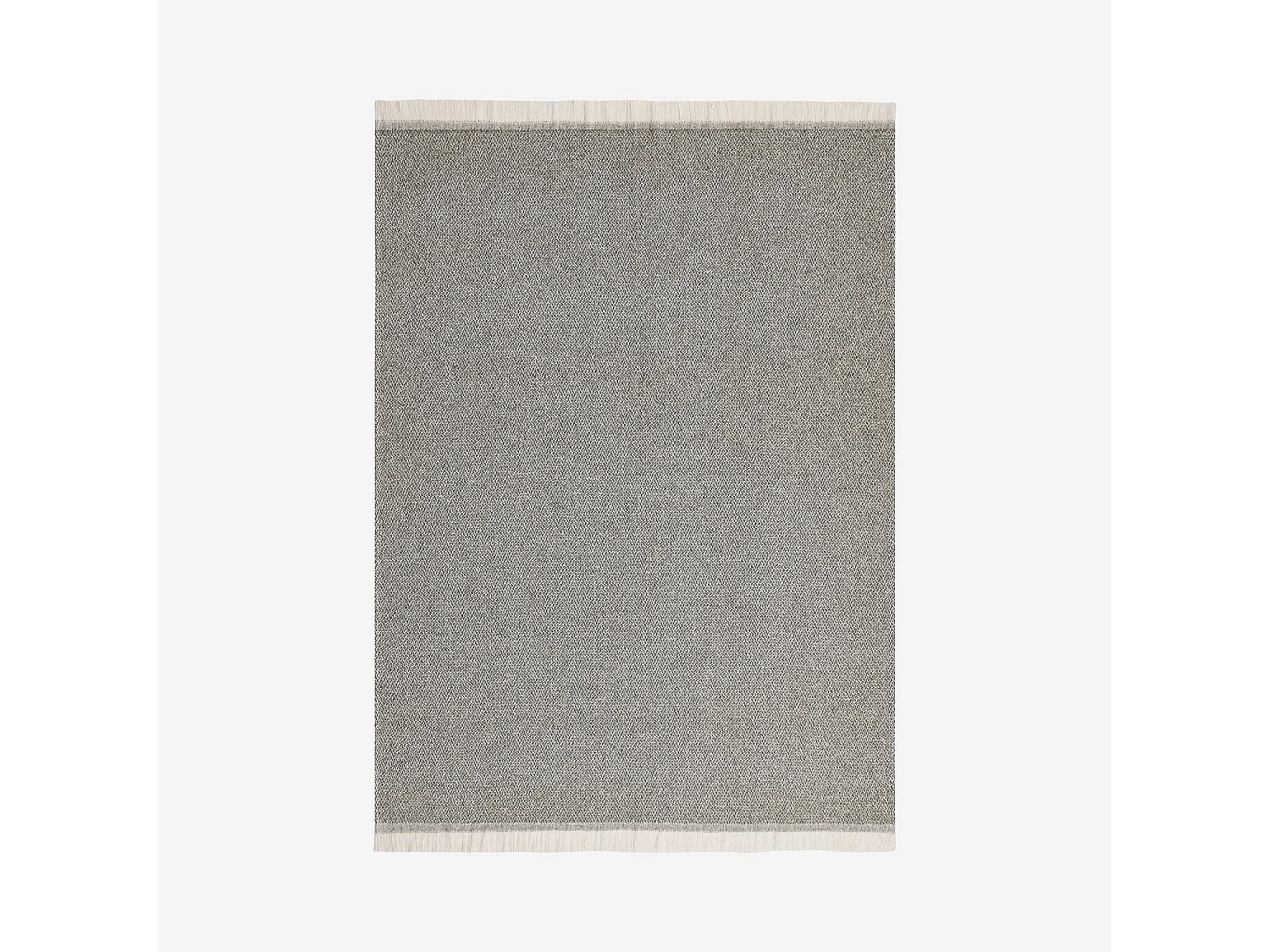 Plaid à franges en coton et laine recyclés - 120 x 180 cm - Vert Kaki