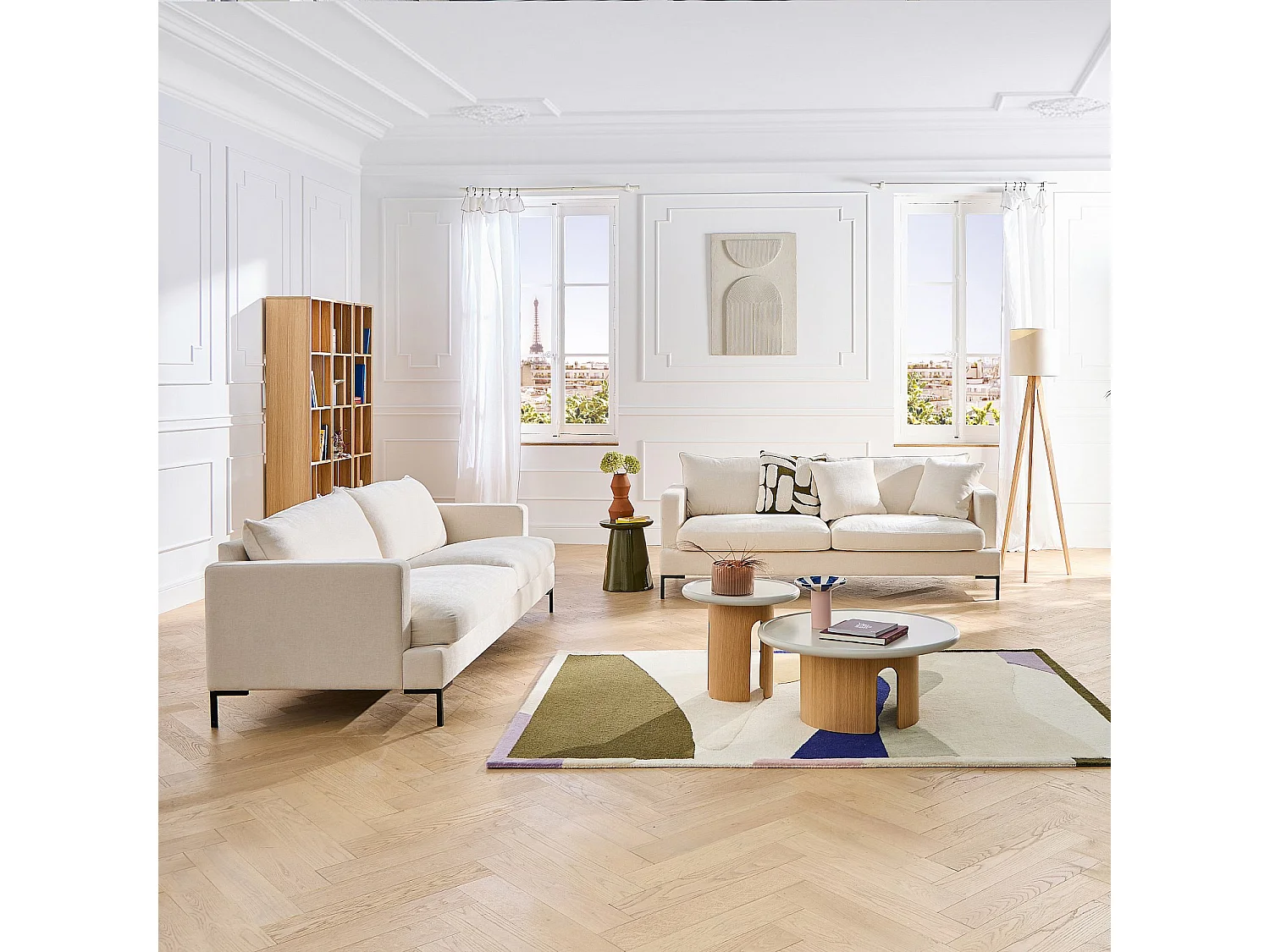 Habitat - Ensemble de canapés 3 et 4 places en tissu Kumal garni de plumes - Écru - Sierra