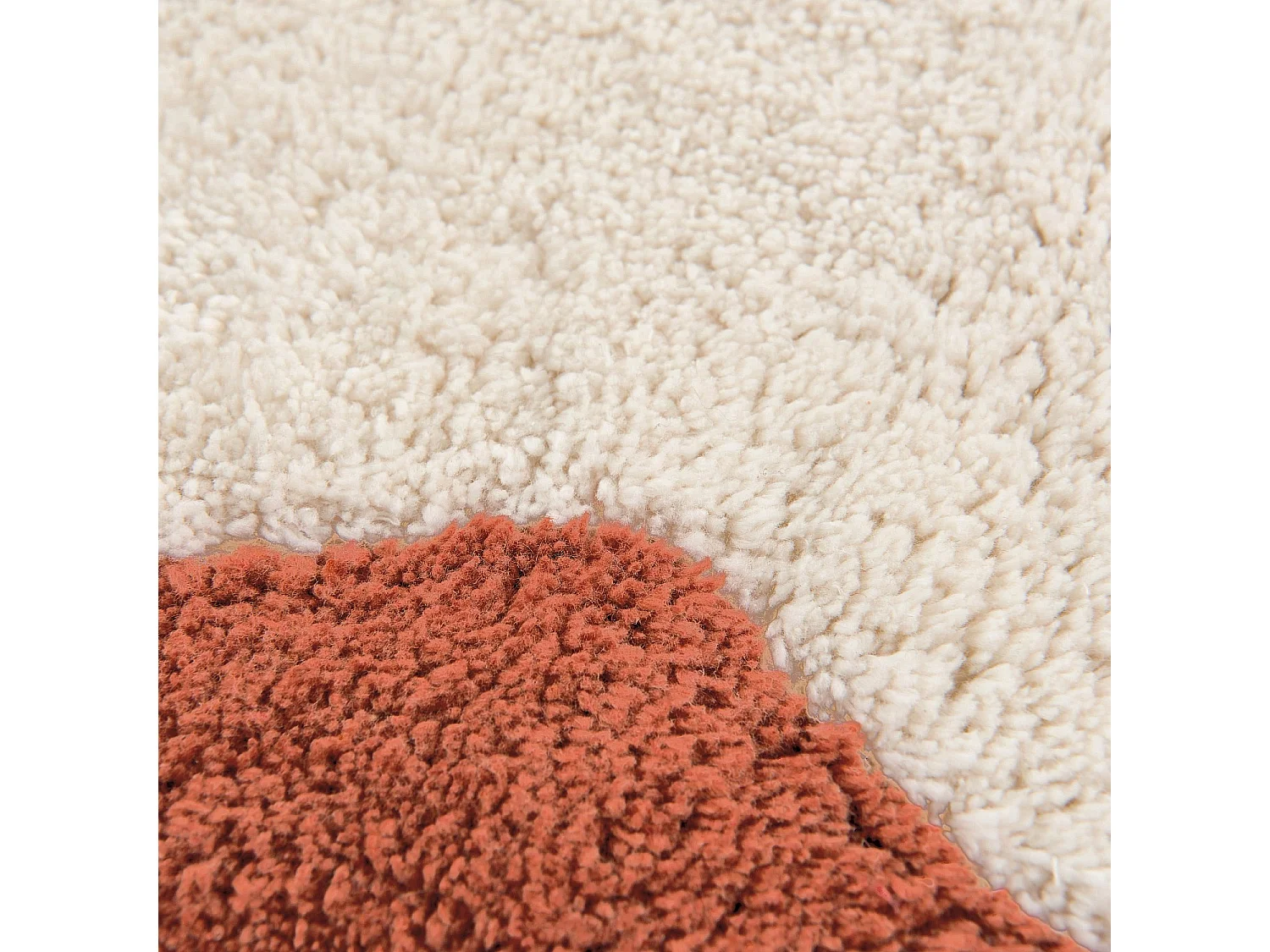 Tapis de bain festonné en coton naturel - 1200 g/m² - 50 x 80 cm - Terracotta
