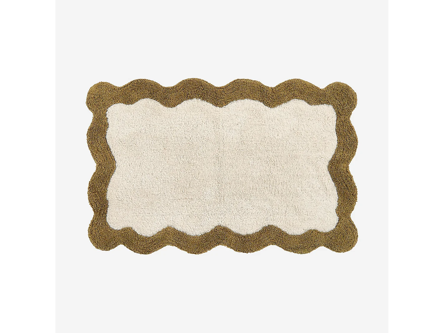 Habitat - Tapis de bain festonné en coton naturel - 1200 g/m² - 50 x 80 cm - Bronze - Nahia