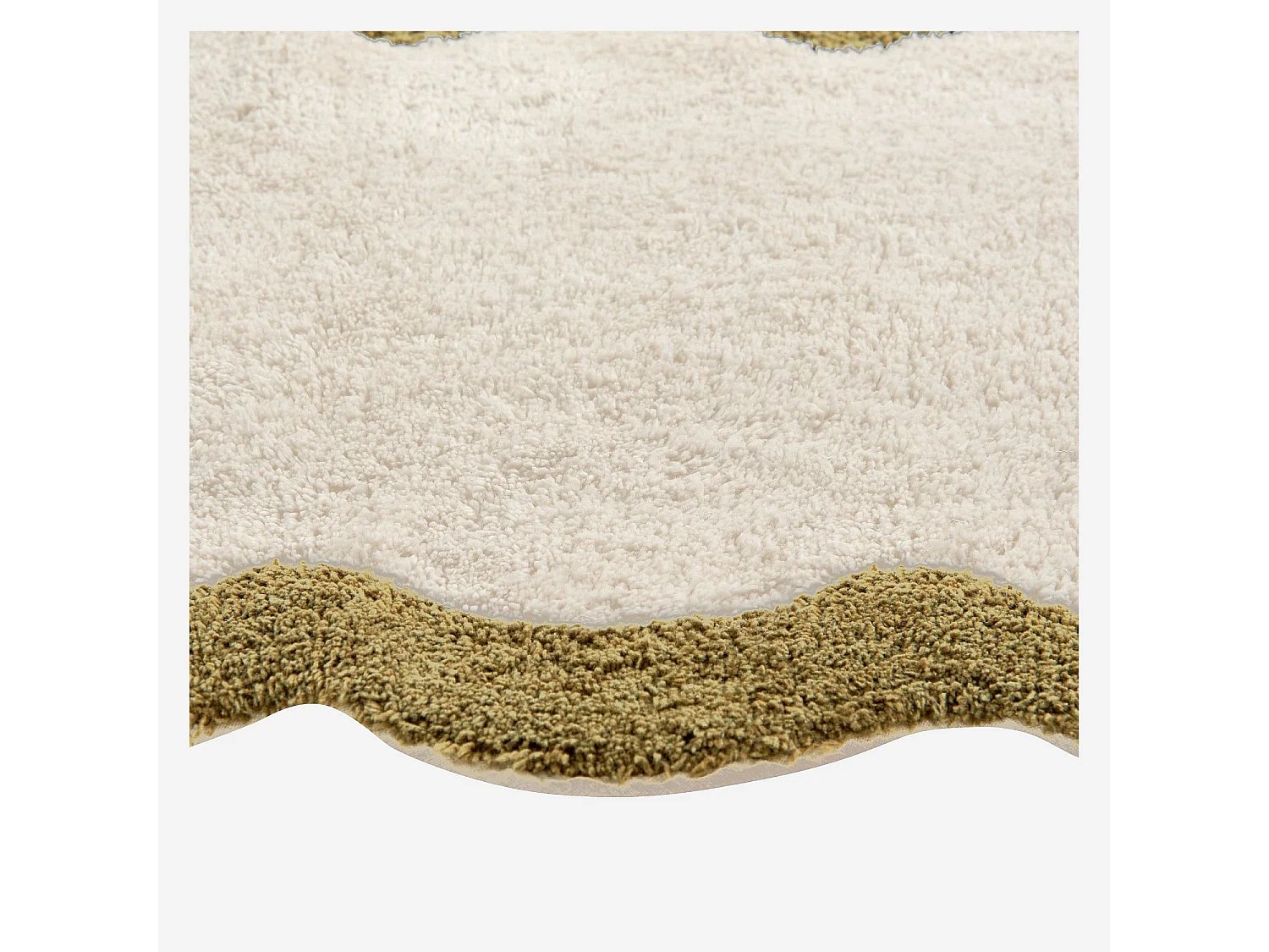 Tapis de bain festonné en coton naturel - 1200 g/m² - 50 x 80 cm - Bronze