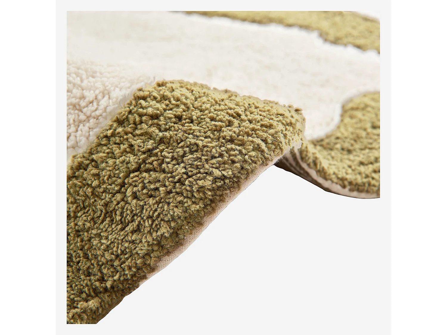 Tapis de bain festonné en coton naturel - 1200 g/m² - 50 x 80 cm - Bronze