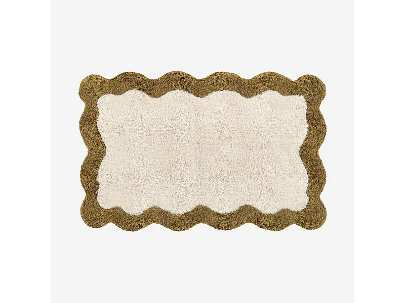 Habitat - Tapis de bain festonné en coton naturel - 1200 g/m² - 50 x 80 cm - Bronze - Nahia