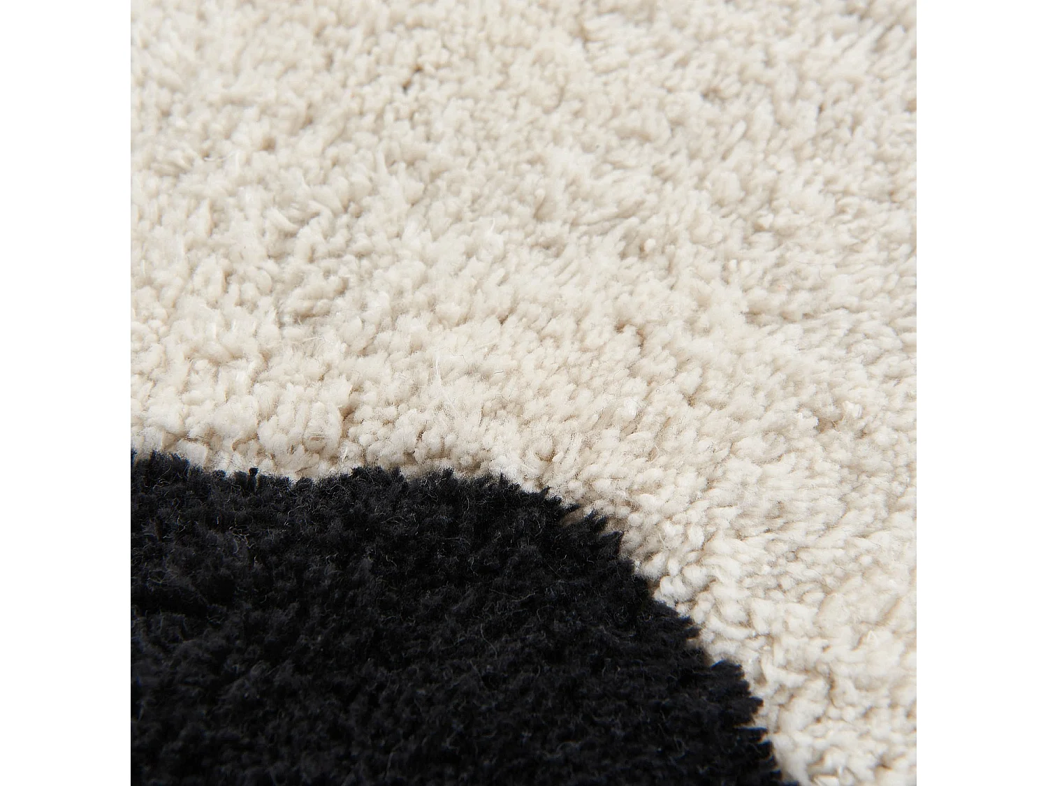 Tapis de bain festonné en coton naturel - 1200 g/m² -  50 x 80 cm - Noir