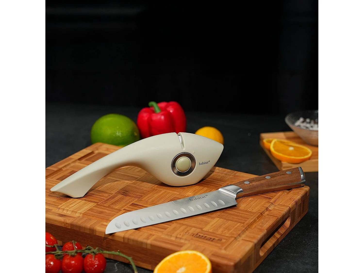 Bloc de 5 couteaux en acier inoxydable et bois d'acacia - Naturel