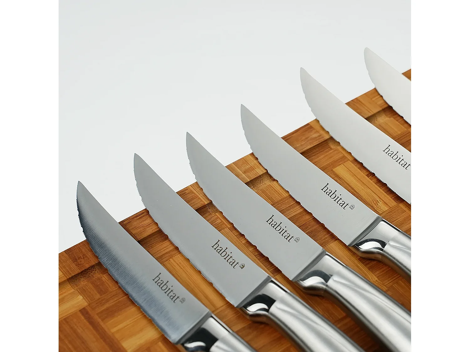 Lot de 6 couteaux à steak en acier inoxydable - 23 cm - Gris