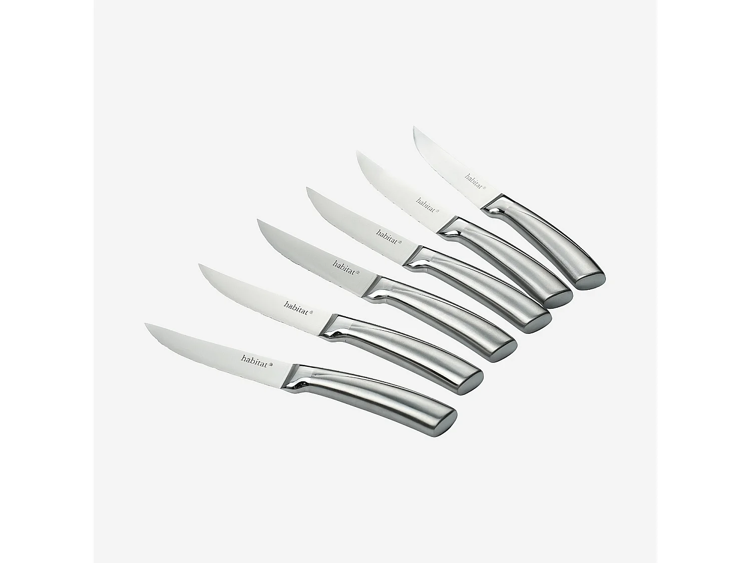 Lot de 6 couteaux à steak en acier inoxydable - 23 cm - Gris