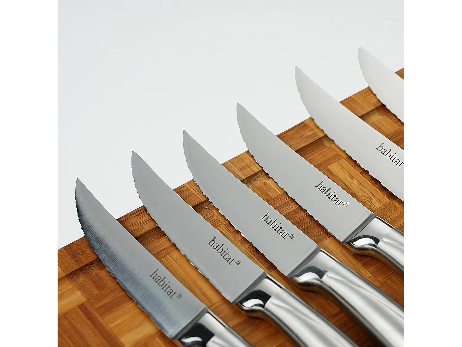 Lot de 6 couteaux à steak en acier inoxydable - 23 cm - Gris