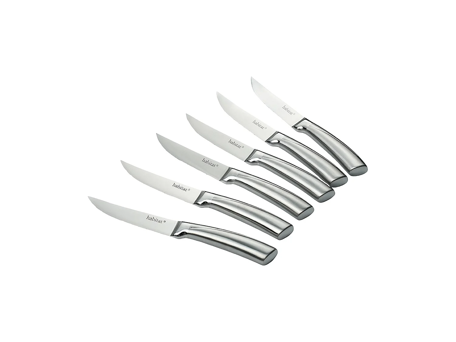 Habitat - Lot de 6 couteaux à steak en acier inoxydable - 23 cm - Gris - Elixir