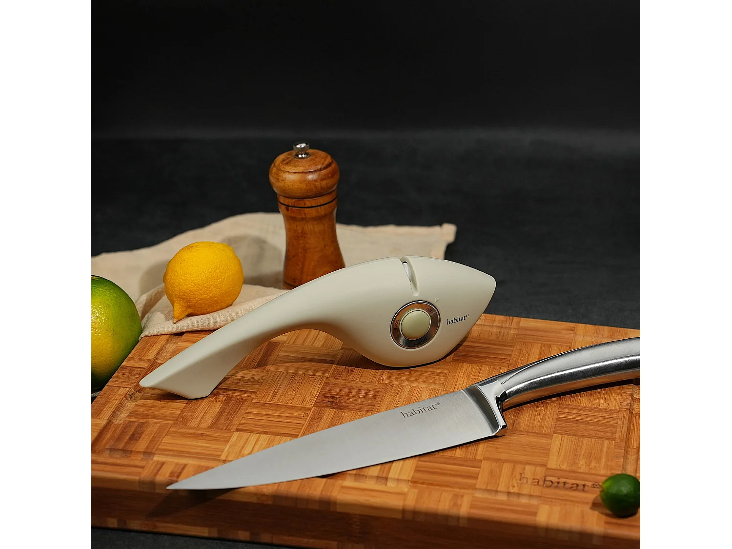 Bloc de 5 couteaux en acier inoxydable - Gris