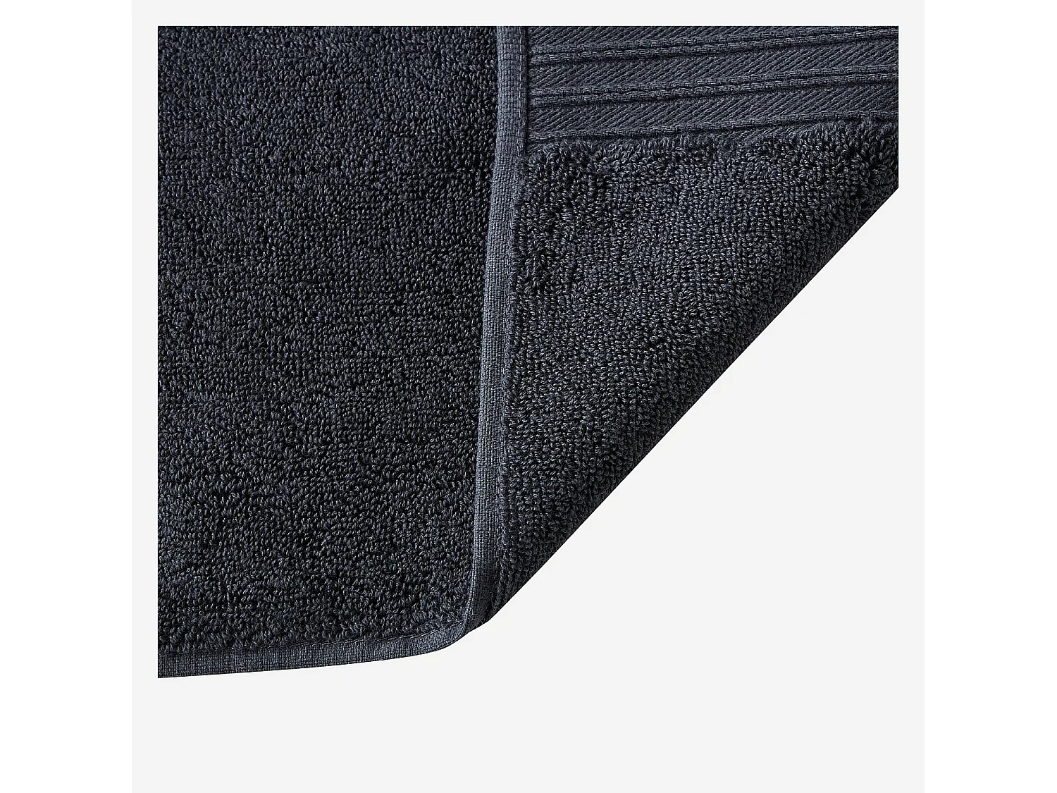 Serviette de bain en coton naturel - 650 g/m² - 100 x 150 cm - Noir