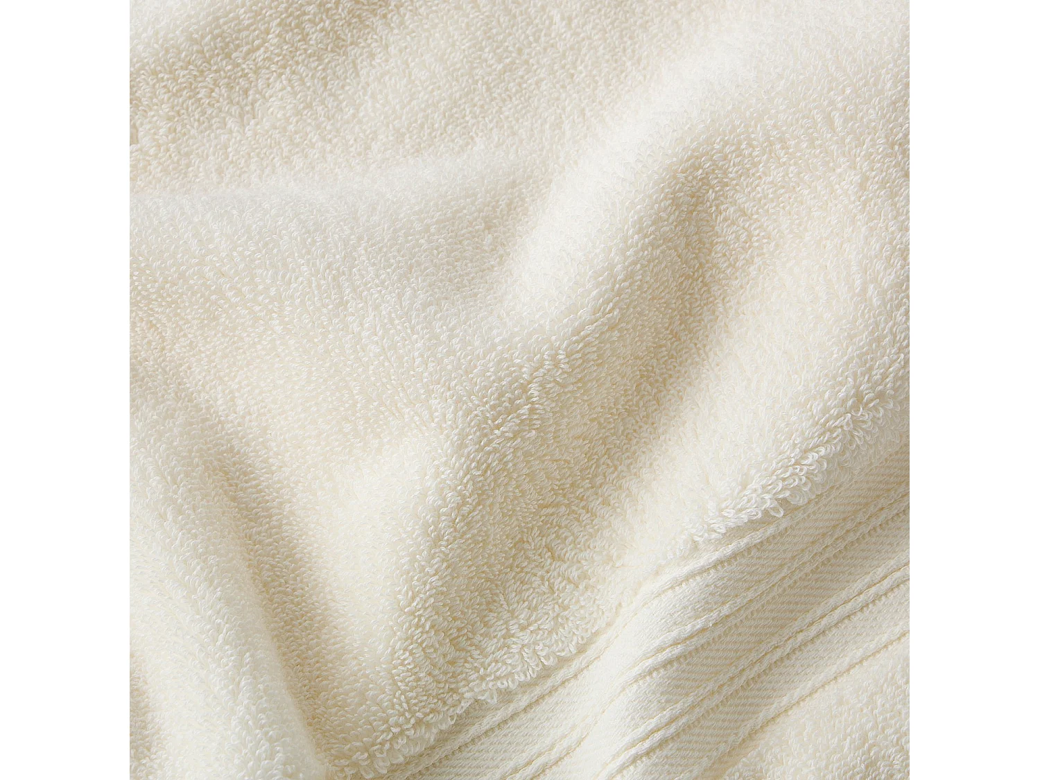 Serviette de bain en coton naturel - 650 g/m² - 70 x 140 cm - Blanc
