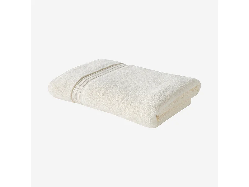 Habitat - Serviette de bain en coton naturel - 650 g/m² - 70 x 140 cm - Blanc - Nahia