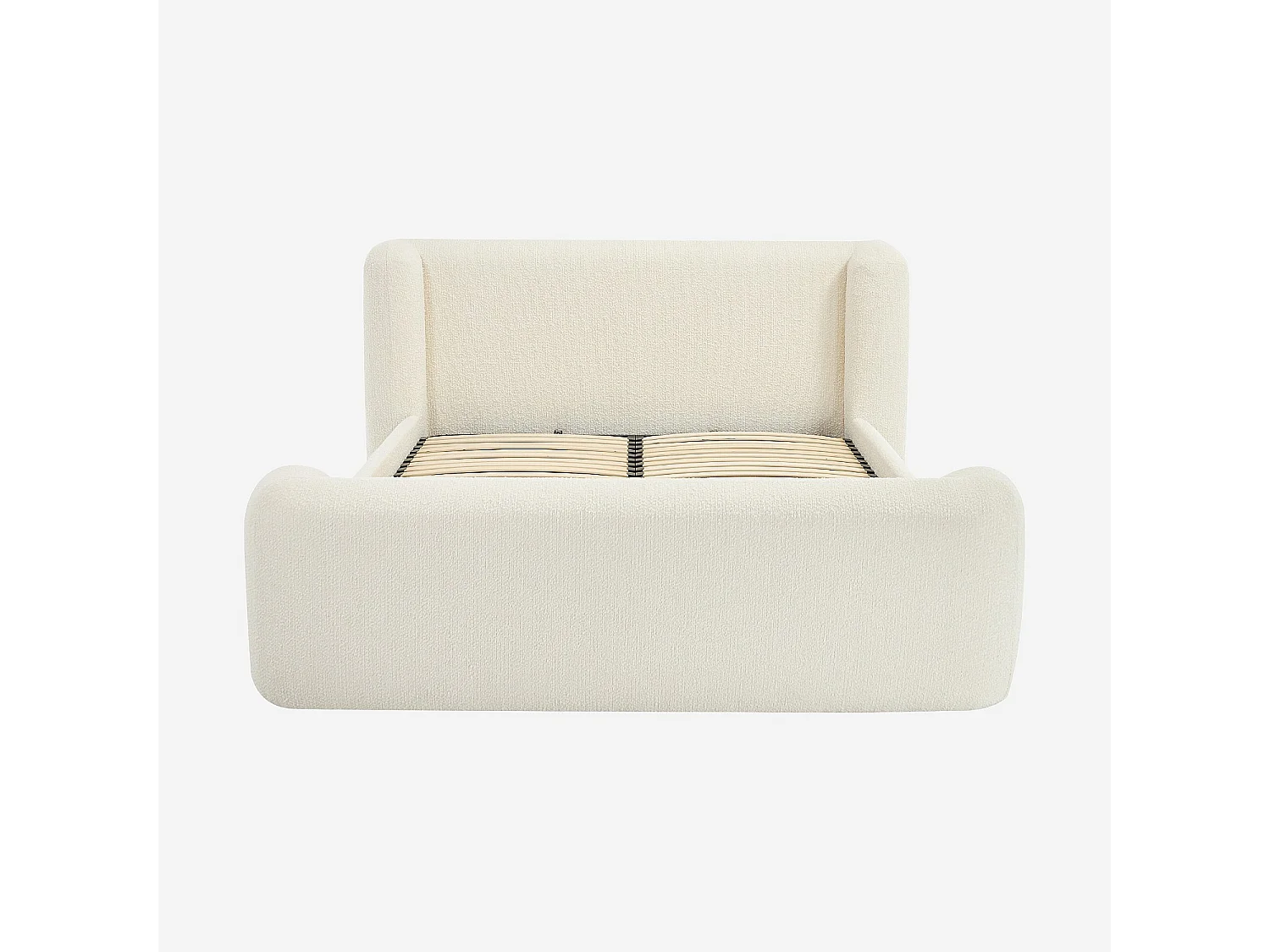 Habitat - Lit 160 x 200 cm en tissu bouclette - Écru - Olbia