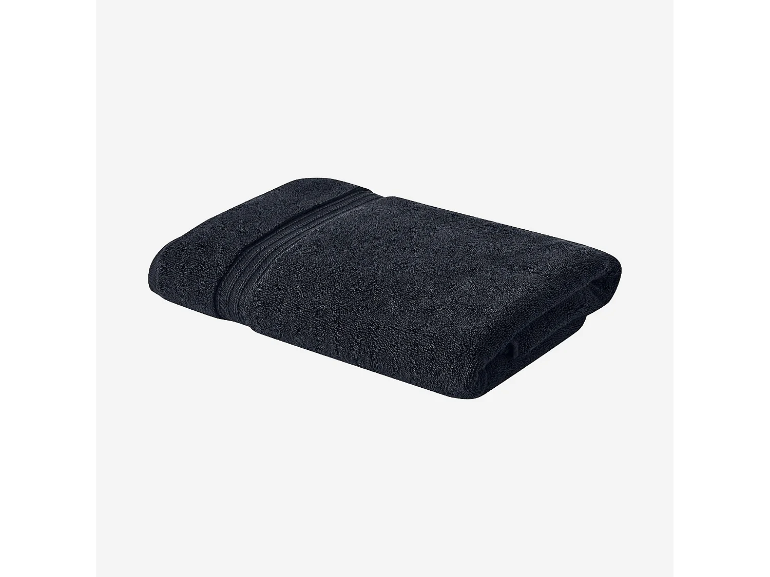 Habitat - Serviette de bain en coton naturel - 650 g/m² - 70 x 140 cm - Noir - Nahia