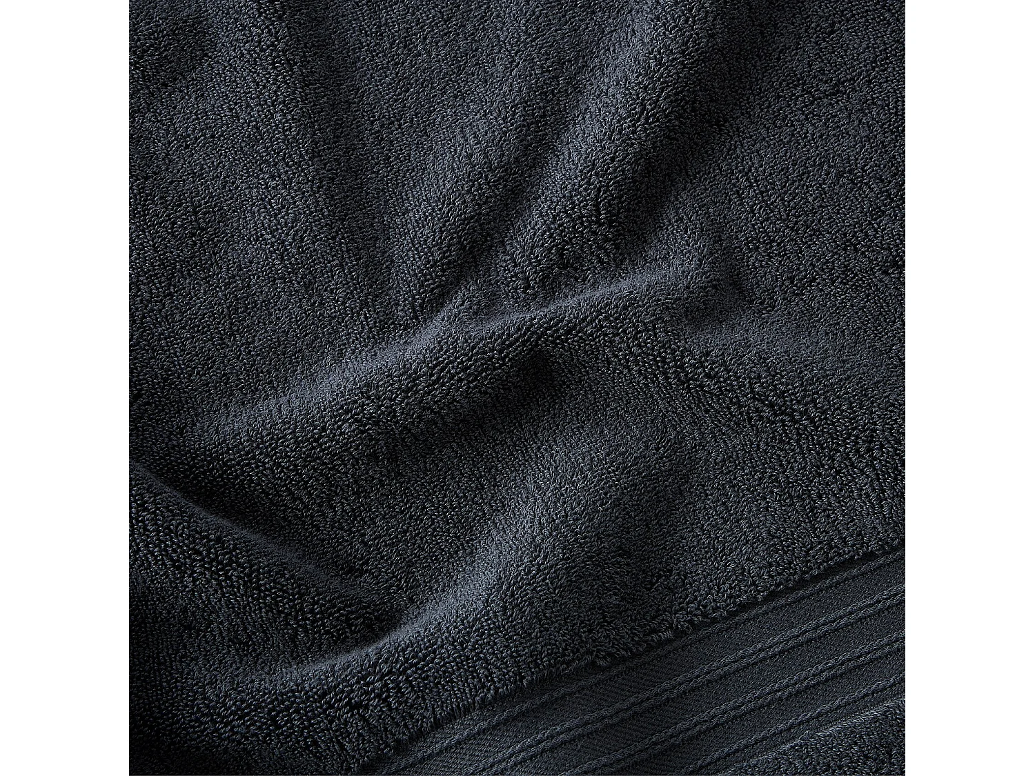 Habitat - Serviette de bain en coton naturel - 650 g/m² - 70 x 140 cm - Noir - Nahia