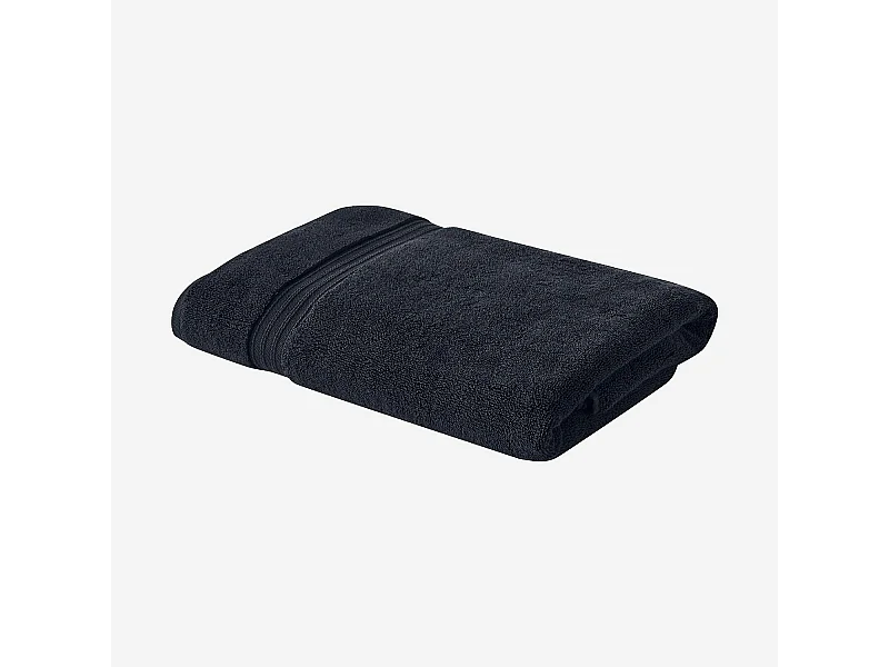 Habitat - Serviette de bain en coton naturel - 650 g/m² - 70 x 140 cm - Noir - Nahia
